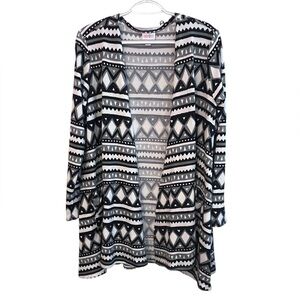 LuLaRoe Caroline Women’s Medium Open Front Cardigan Stripe Pockets Long Sleeve